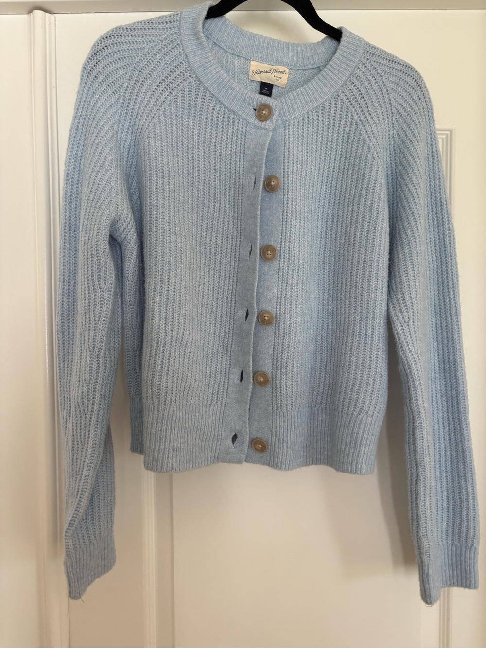 Universal Thread Light Blue Button-Up Ribbed Cardigan